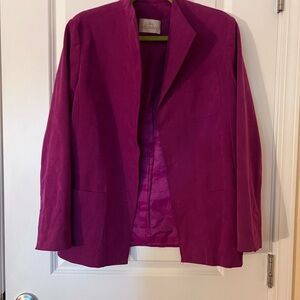 Purple Blazer with Modern Silhouette and Satin Lining